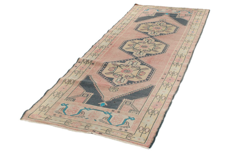 3x10 Pink and Gold Turkish Tribal Runner