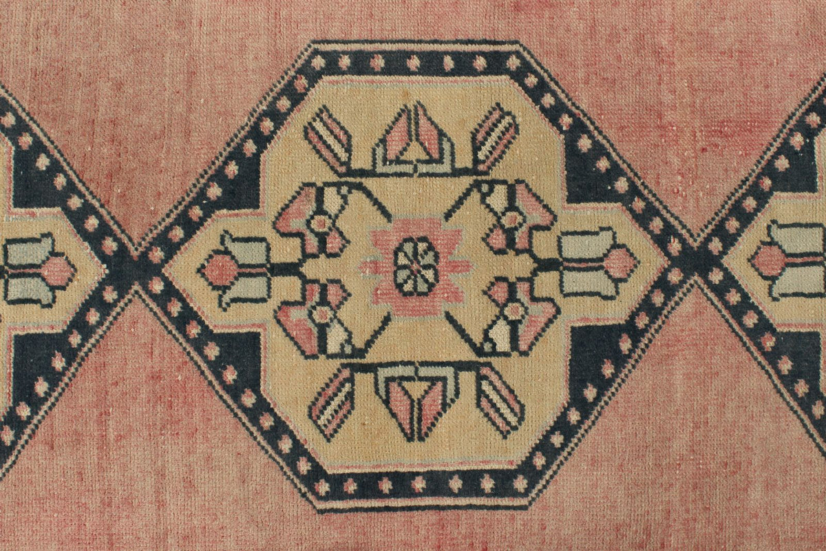 3x10 Pink and Gold Turkish Tribal Runner