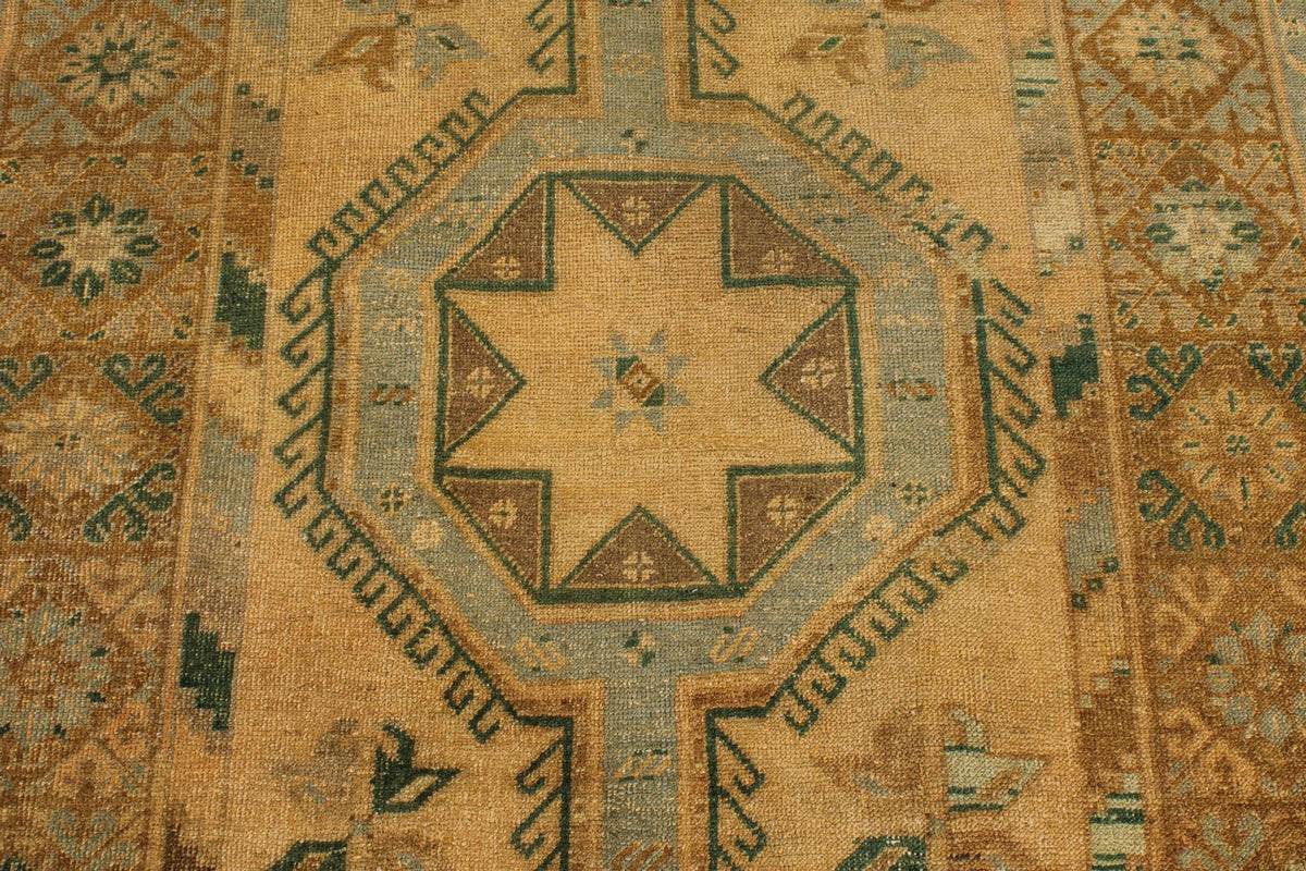 5x13 Ivory and Brown Turkish Tribal Runner