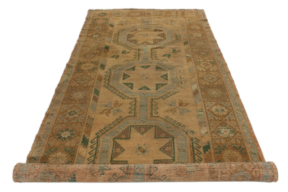 5x13 Ivory and Brown Turkish Tribal Runner