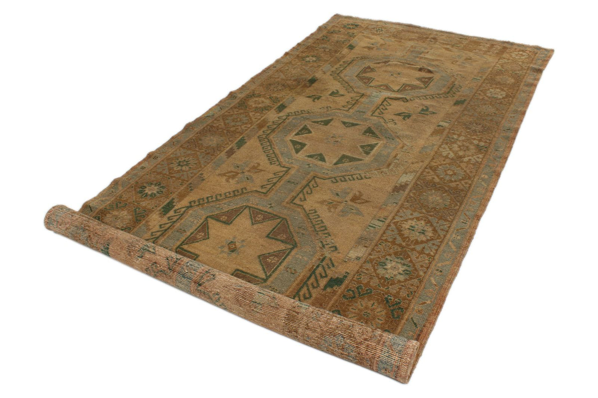 5x13 Ivory and Brown Turkish Tribal Runner