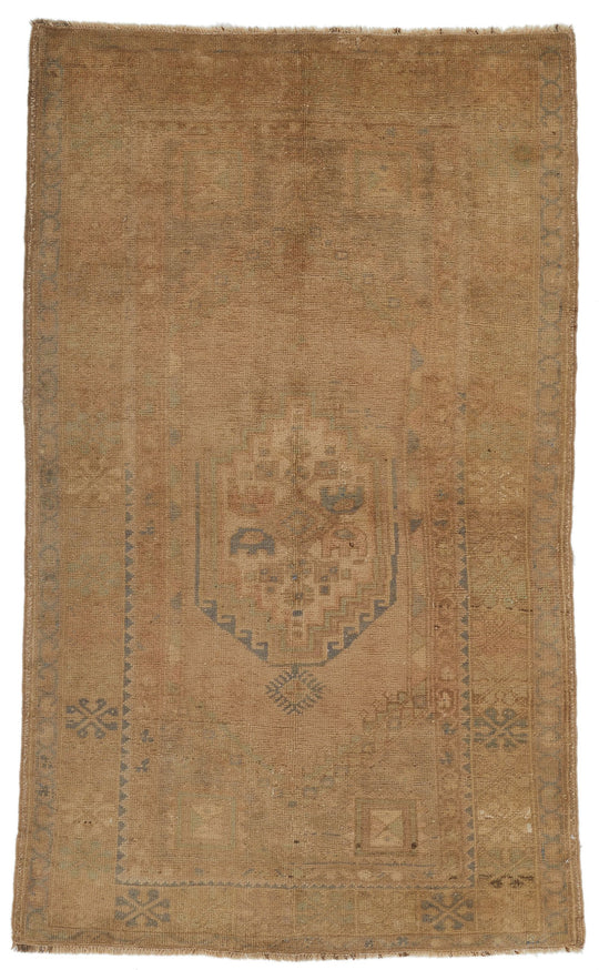 4x6 Ivory Turkish Tribal Rug