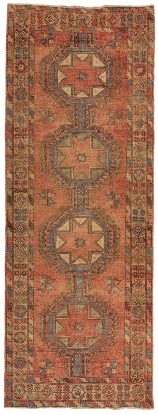 5x13 Rust and Multicolor Turkish Tribal Runner