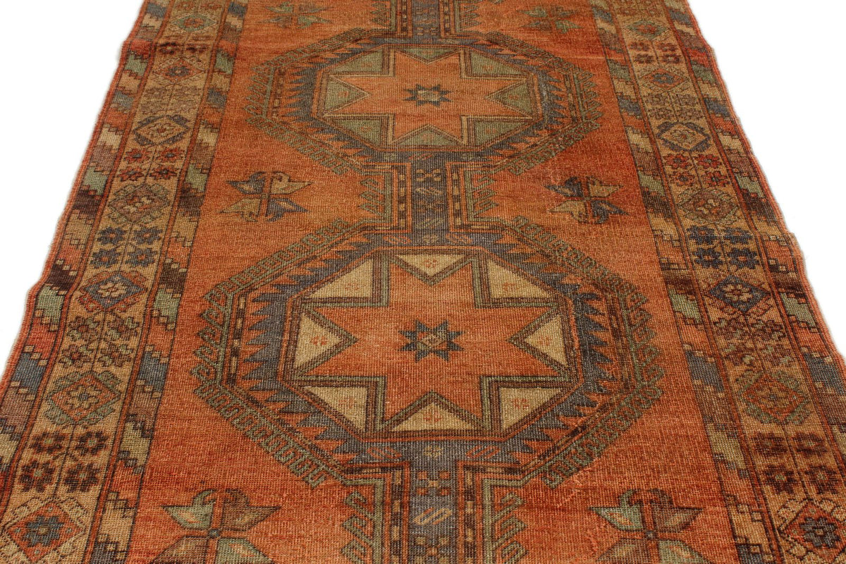 5x13 Rust and Multicolor Turkish Tribal Runner