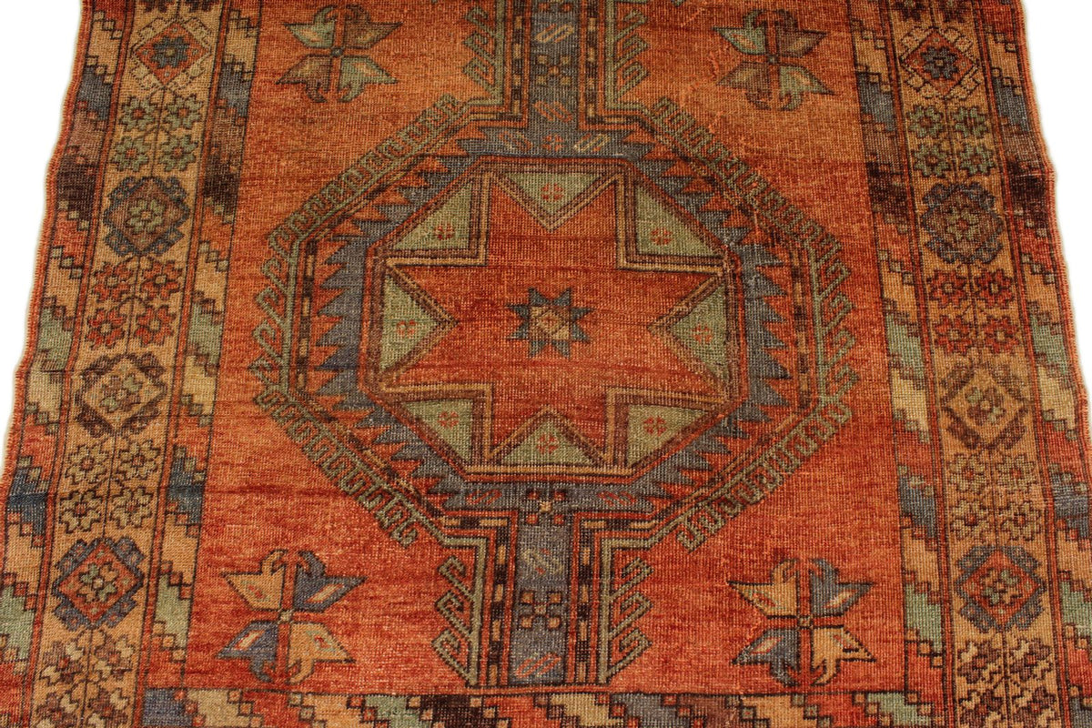 5x13 Rust and Multicolor Turkish Tribal Runner