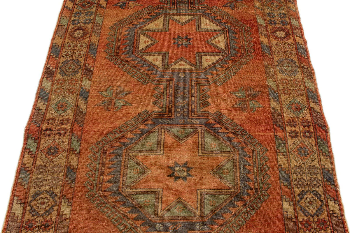 5x13 Rust and Multicolor Turkish Tribal Runner