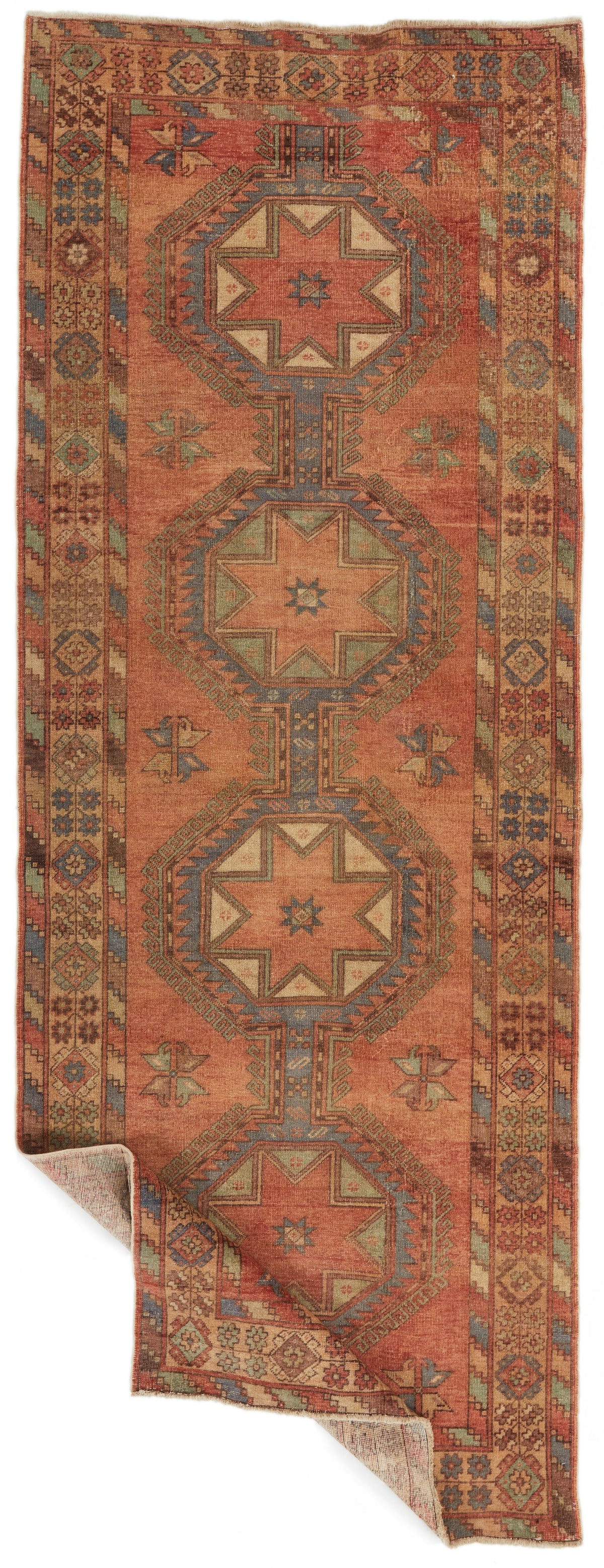 5x13 Rust and Multicolor Turkish Tribal Runner