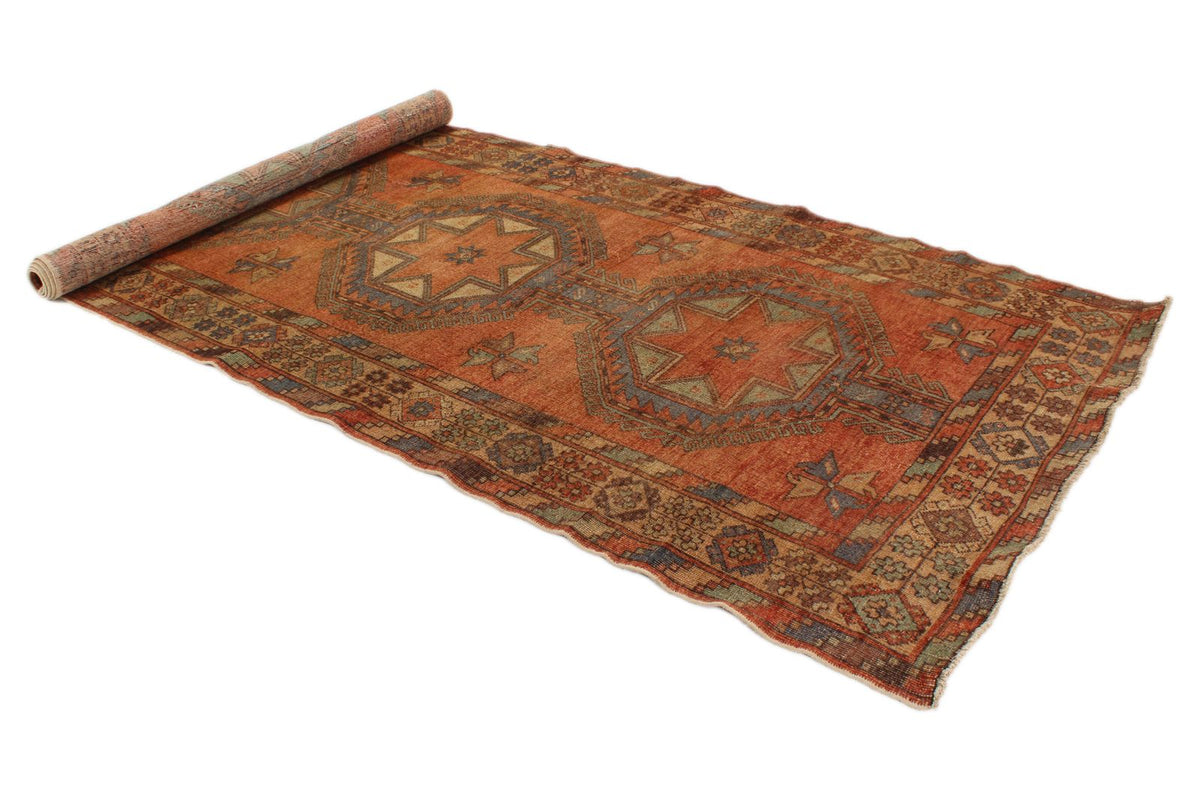 5x13 Rust and Multicolor Turkish Tribal Runner