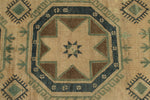3x13 Ivory and Green Turkish Tribal Runner
