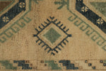3x13 Ivory and Green Turkish Tribal Runner
