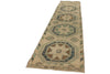 3x13 Ivory and Green Turkish Tribal Runner