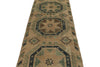 3x13 Ivory and Green Turkish Tribal Runner