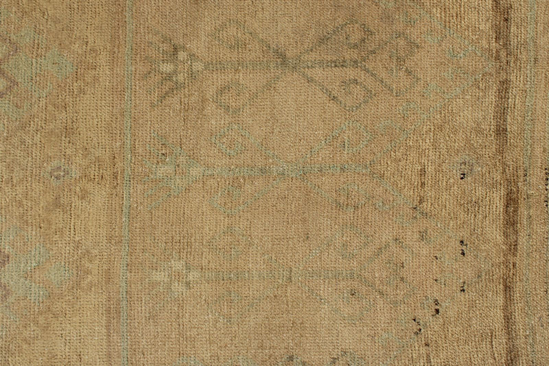 3x13 Green and Ivory Turkish Tribal Runner