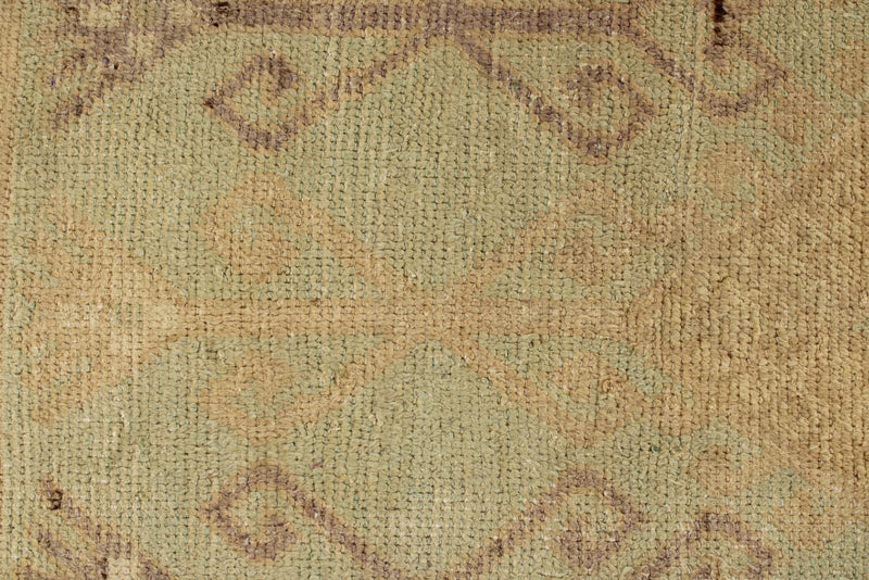 3x13 Green and Ivory Turkish Tribal Runner