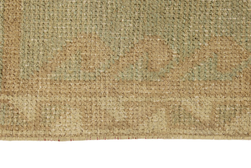 3x13 Green and Ivory Turkish Tribal Runner