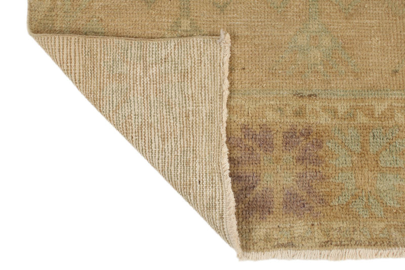 3x13 Green and Ivory Turkish Tribal Runner