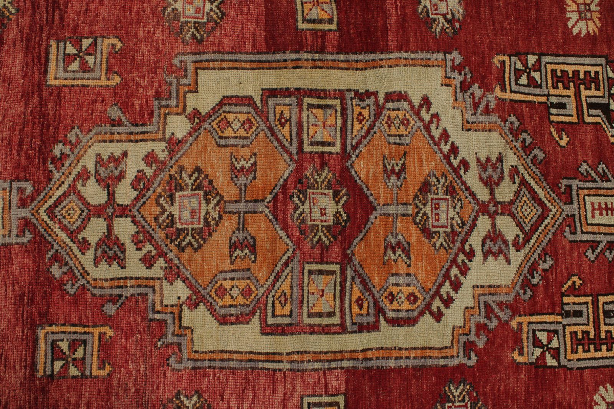 5x10 Red and Brown Turkish Tribal Runner