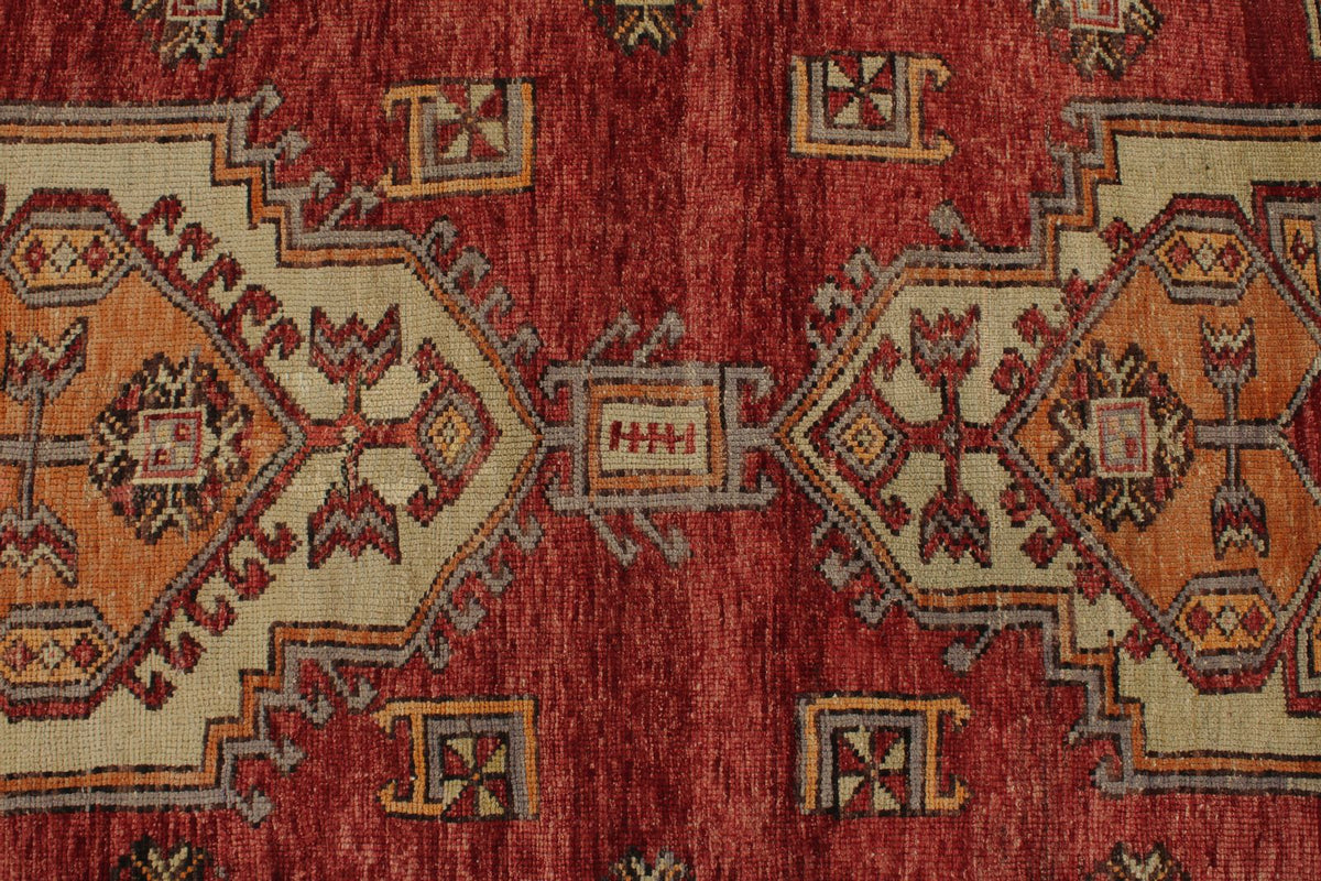 5x10 Red and Brown Turkish Tribal Runner