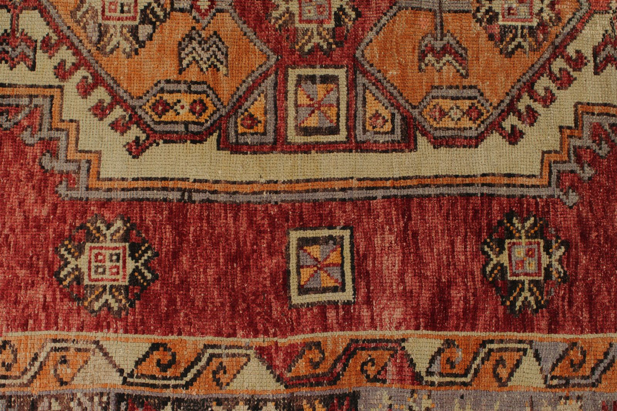 5x10 Red and Brown Turkish Tribal Runner
