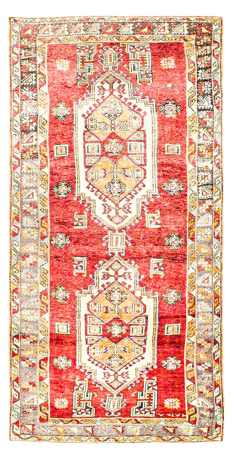 5x10 Red and Brown Turkish Tribal Runner