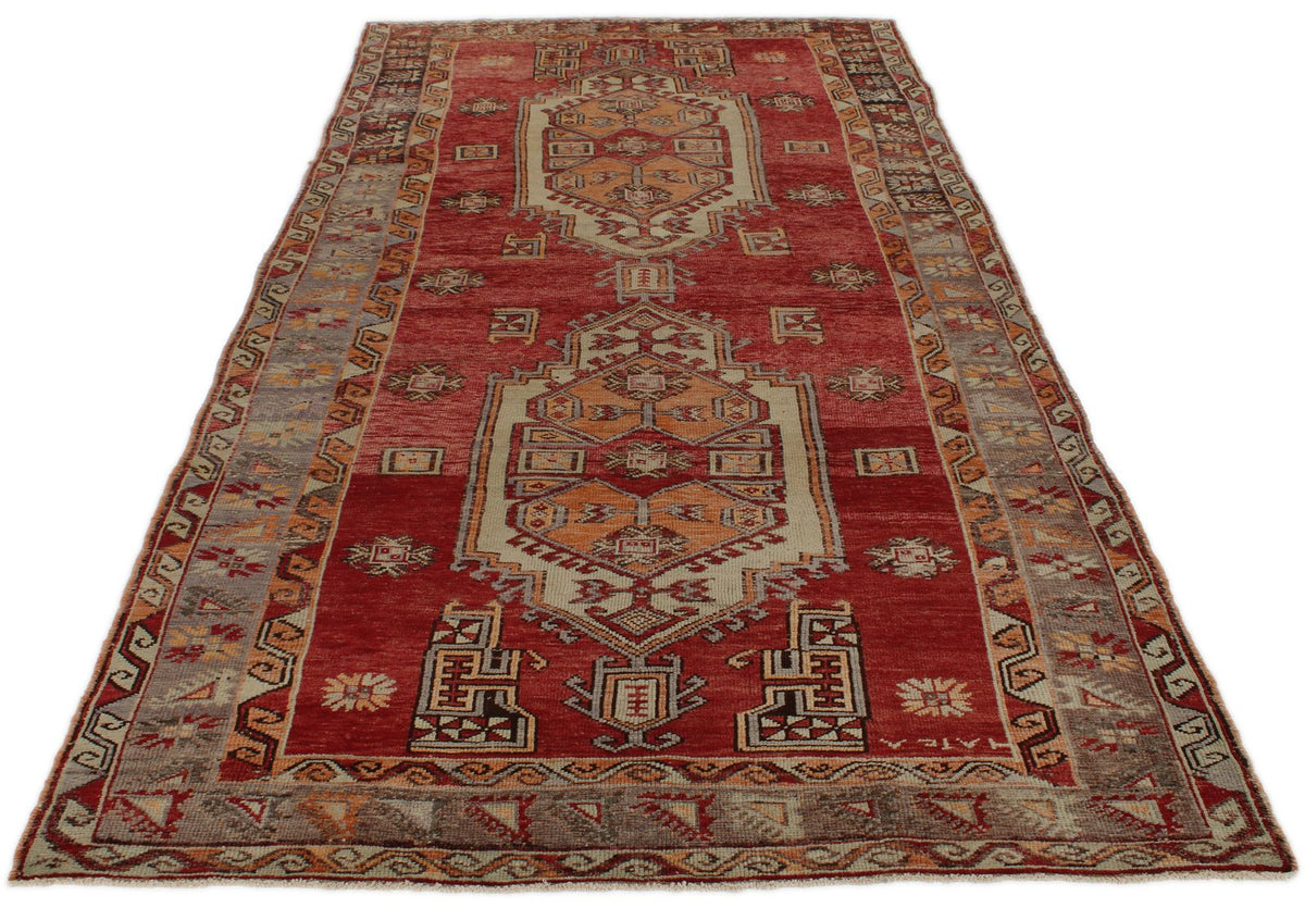 5x10 Red and Brown Turkish Tribal Runner