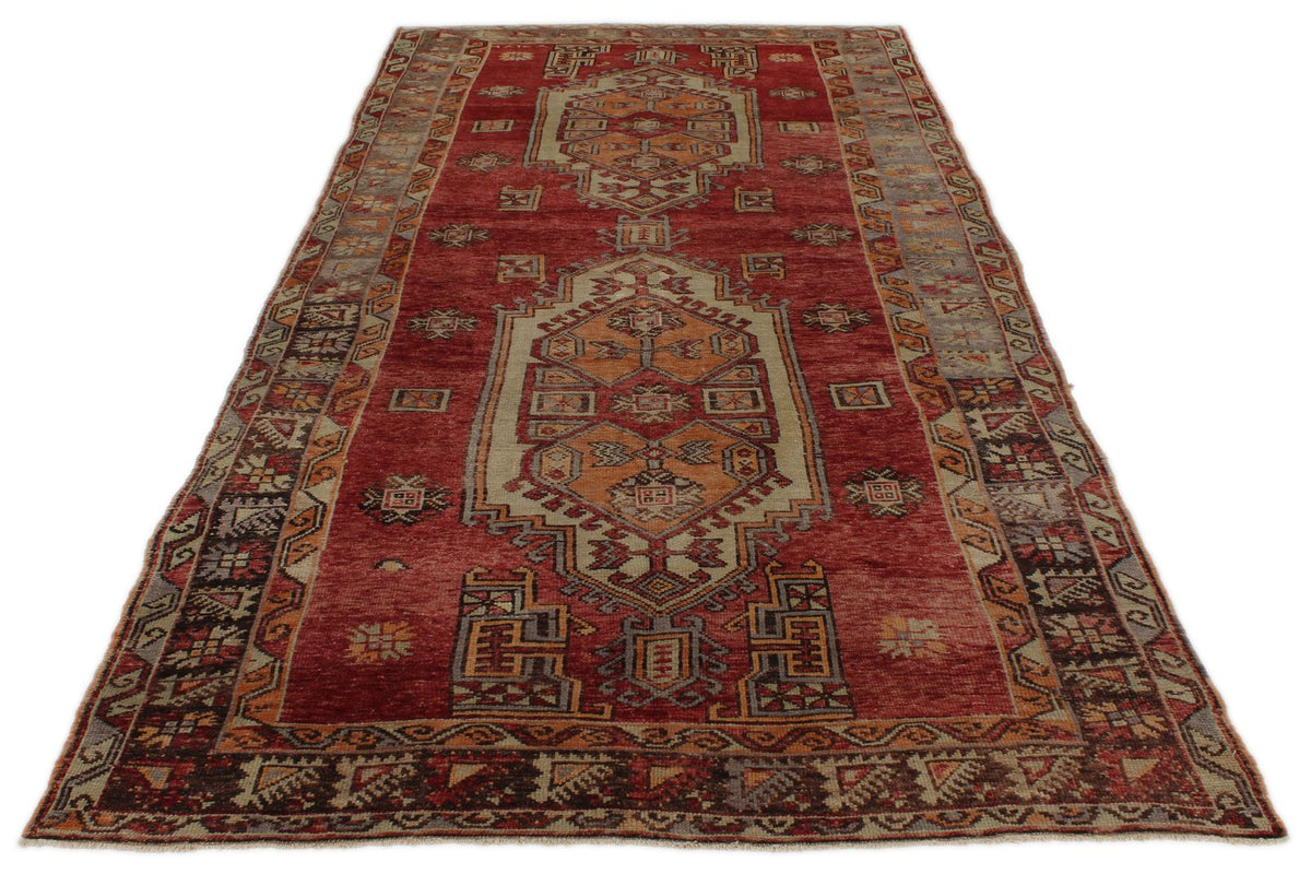 5x10 Red and Brown Turkish Tribal Runner