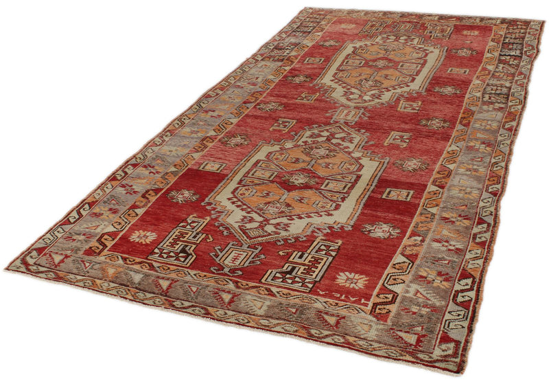 5x10 Red and Brown Turkish Tribal Runner