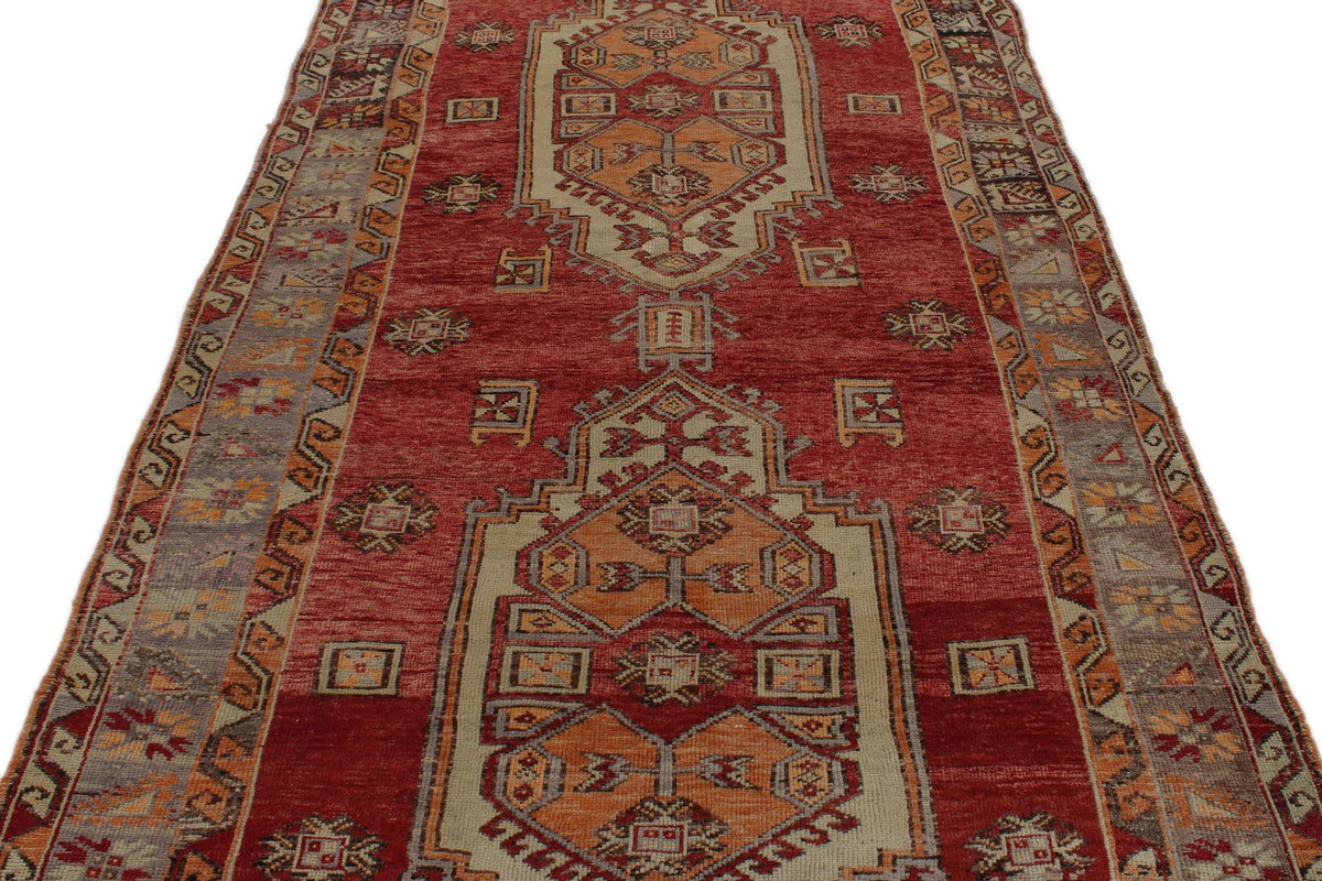 5x10 Red and Brown Turkish Tribal Runner