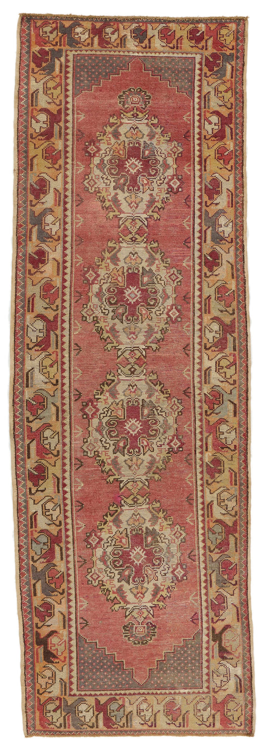 3x10 Rust and Gold Turkish Tribal Runner