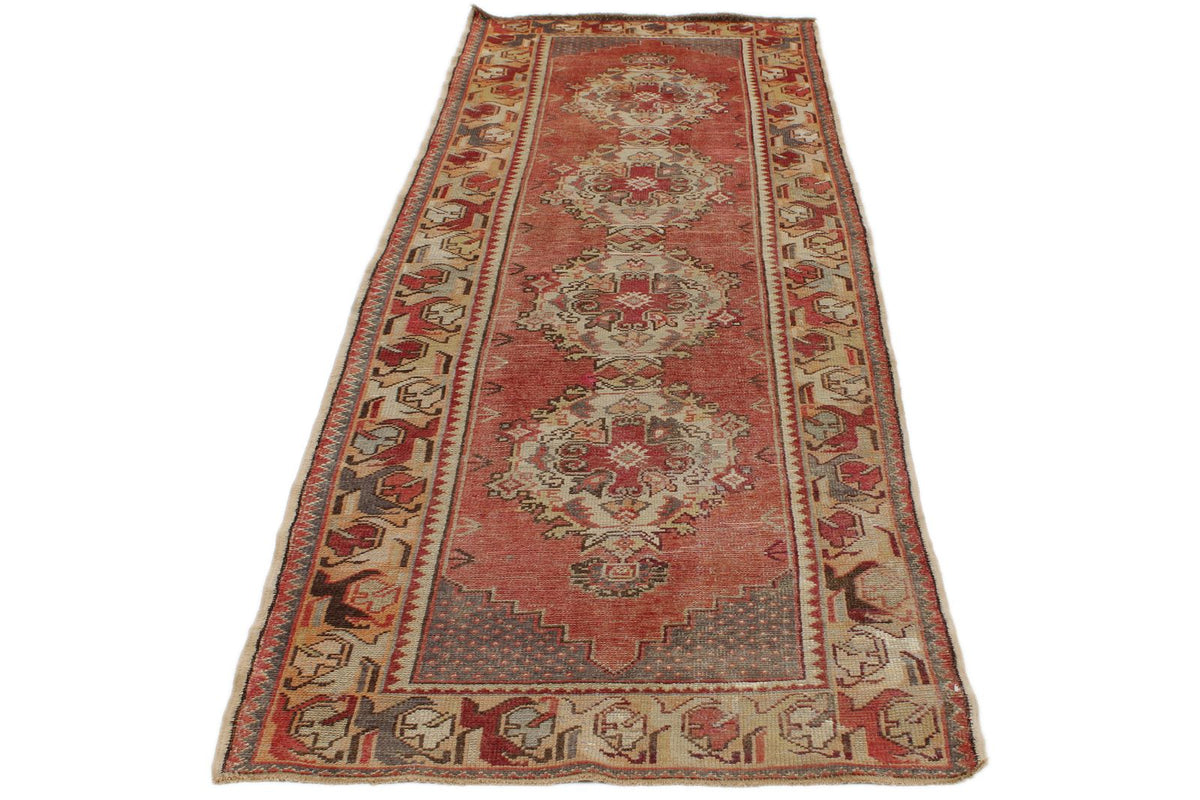 3x10 Rust and Gold Turkish Tribal Runner