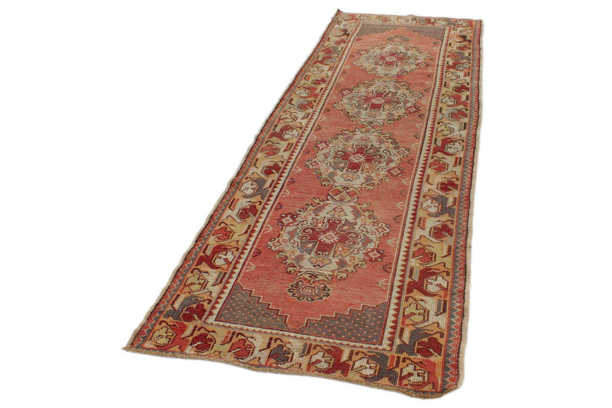 3x10 Rust and Gold Turkish Tribal Runner