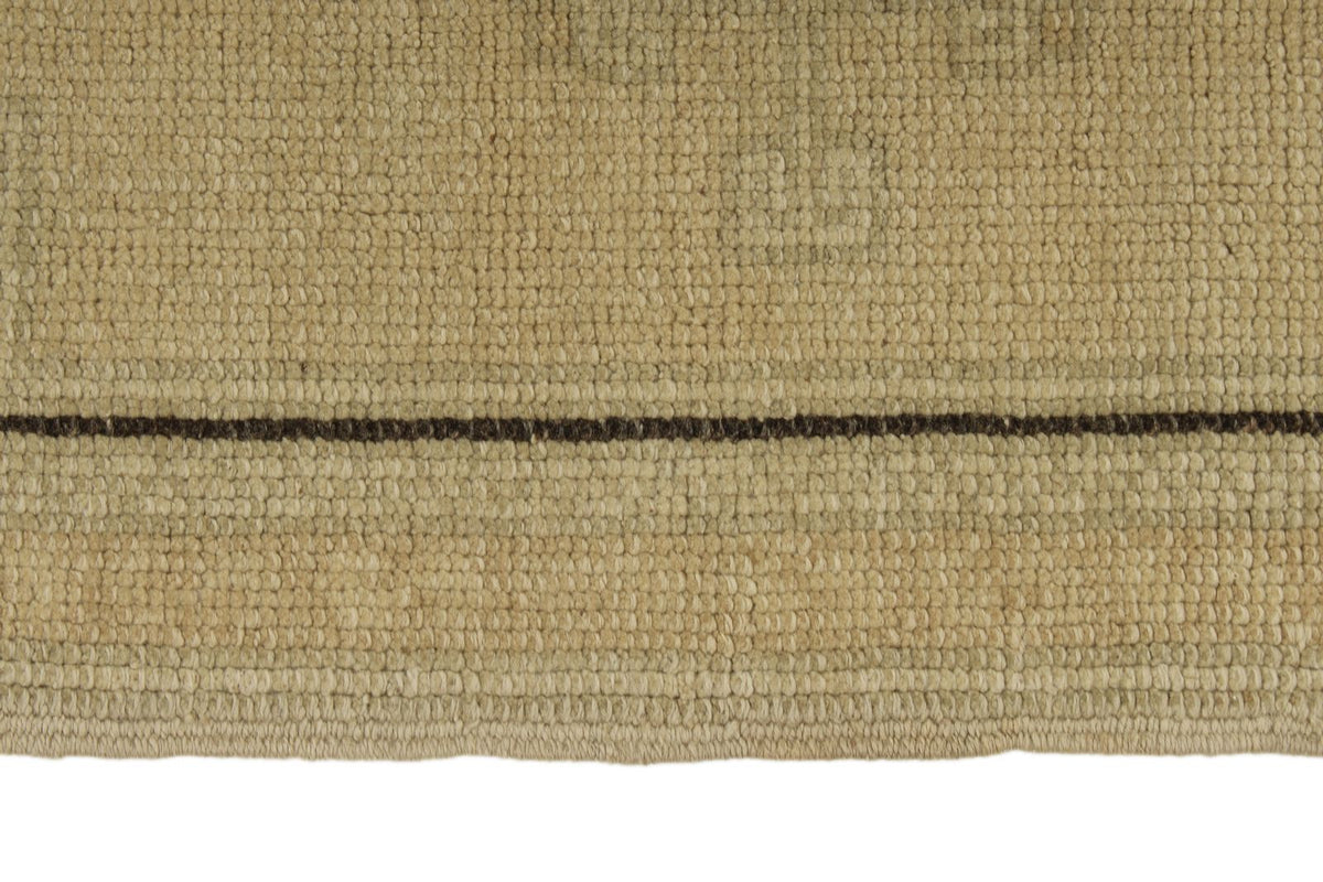 3x8 Ivory and Green Turkish Tribal Runner