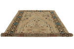 7x13 Ivory and Brown Turkish Tribal Rug