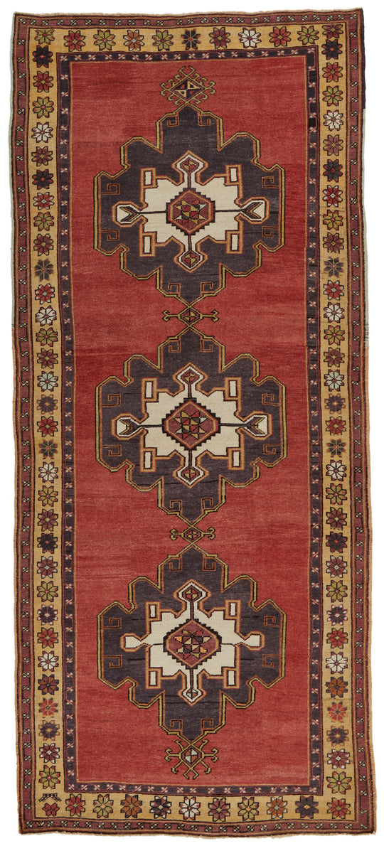 5x12 Red and Gold Turkish Tribal Runner