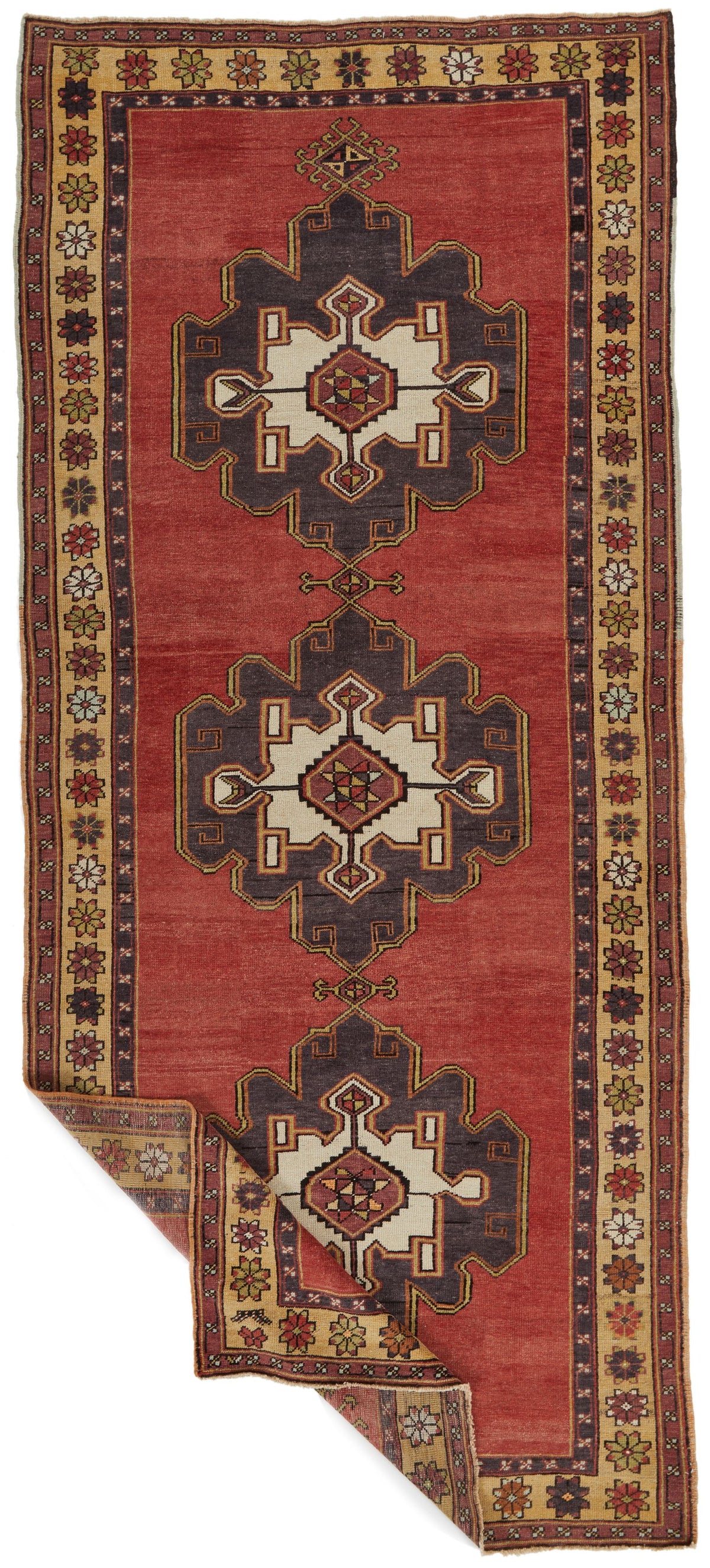 5x12 Red and Gold Turkish Tribal Runner