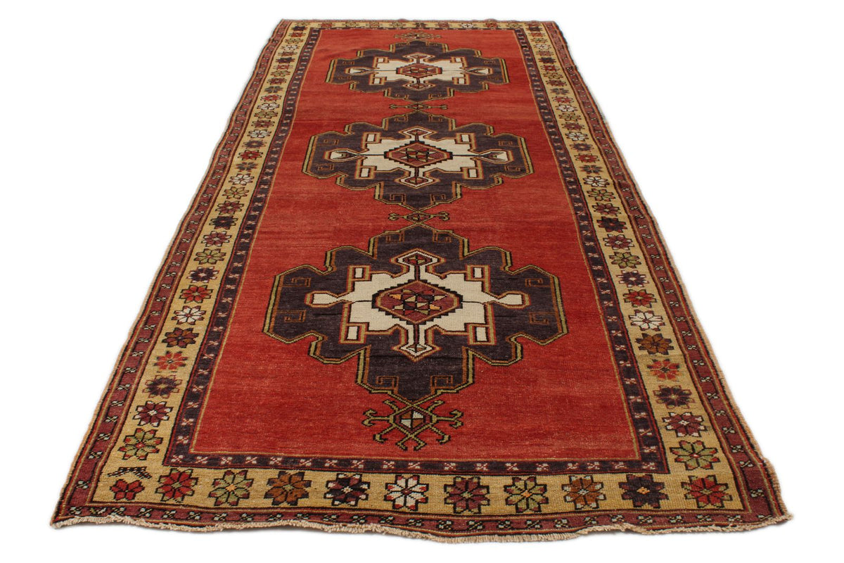 5x12 Red and Gold Turkish Tribal Runner