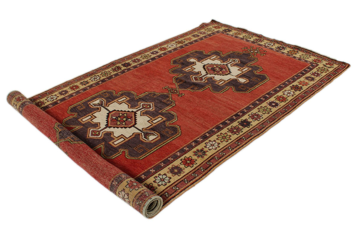 5x12 Red and Gold Turkish Tribal Runner