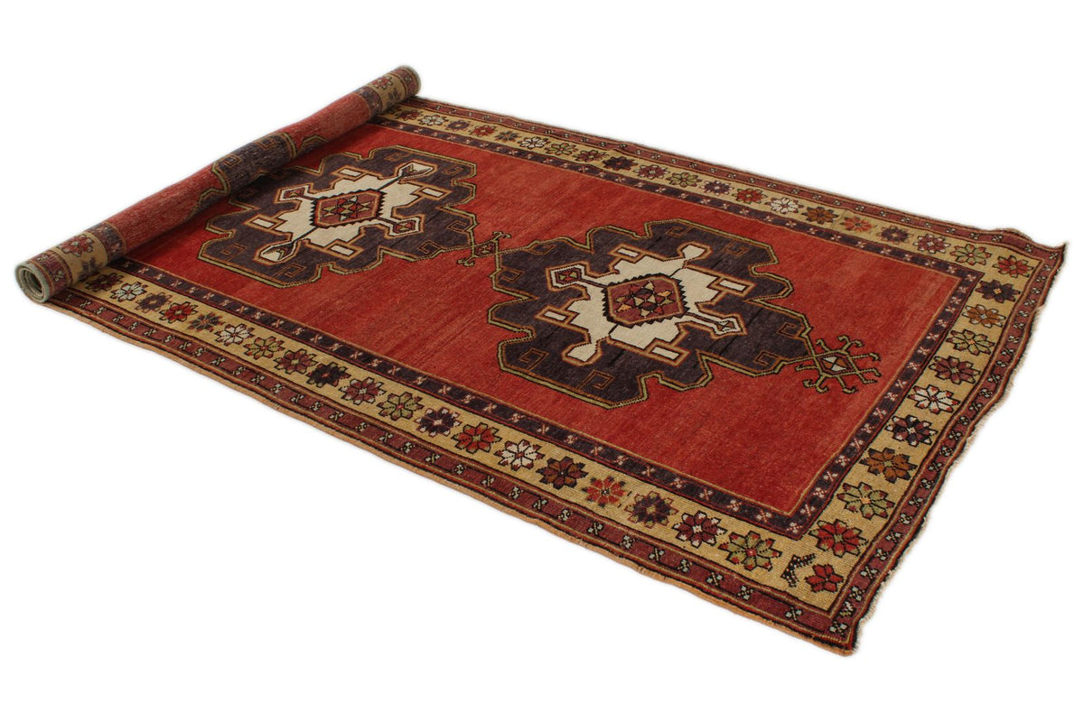 5x12 Red and Gold Turkish Tribal Runner