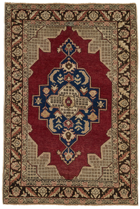 5x7 Red and Brown Turkish Tribal Rug
