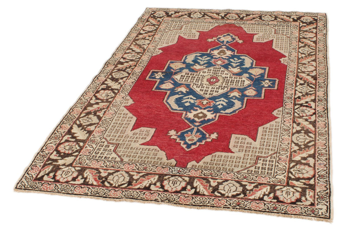 5x7 Red and Brown Turkish Tribal Rug