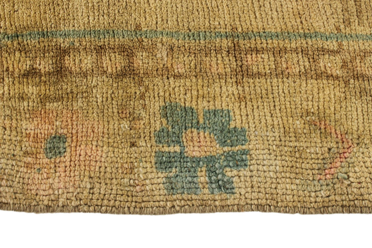 7x11 Ivory and Brown Turkish Tribal Rug