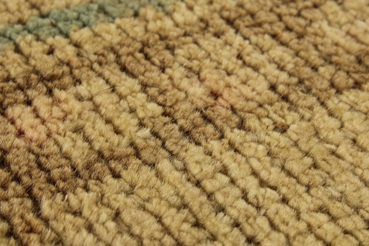 7x11 Ivory and Brown Turkish Tribal Rug