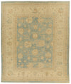 13x15 Light Blue and Ivory Turkish Oushak Rug