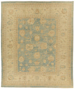 13x15 Light Blue and Ivory Turkish Oushak Rug