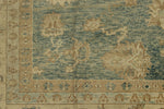 13x15 Light Blue and Ivory Turkish Oushak Rug