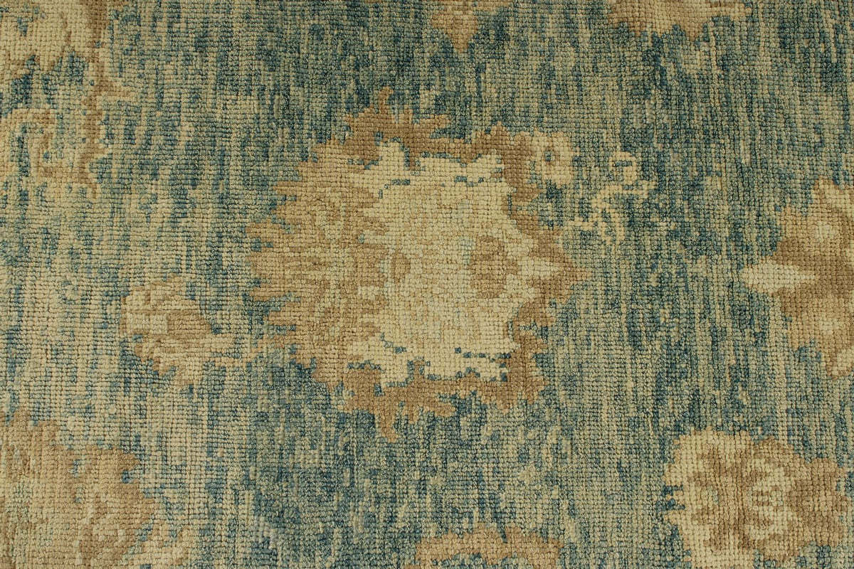 13x15 Light Blue and Ivory Turkish Oushak Rug