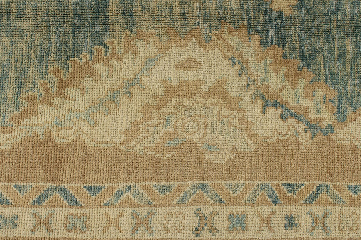 13x16 Blue and Ivory Turkish Oushak Rug