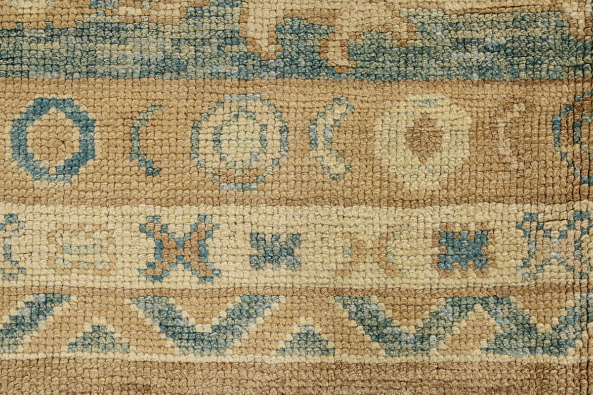 13x16 Blue and Ivory Turkish Oushak Rug