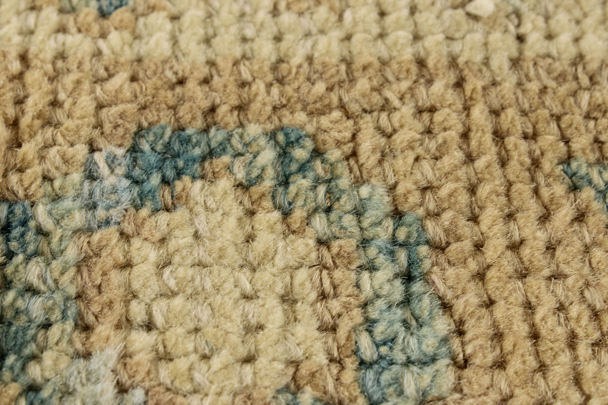 13x16 Blue and Ivory Turkish Oushak Rug