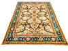 6x8 Ivory and Blue Turkish Oushak Rug